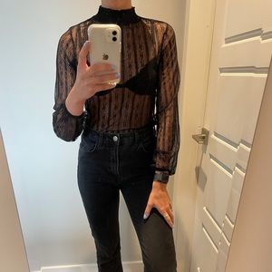 Black lace shirt